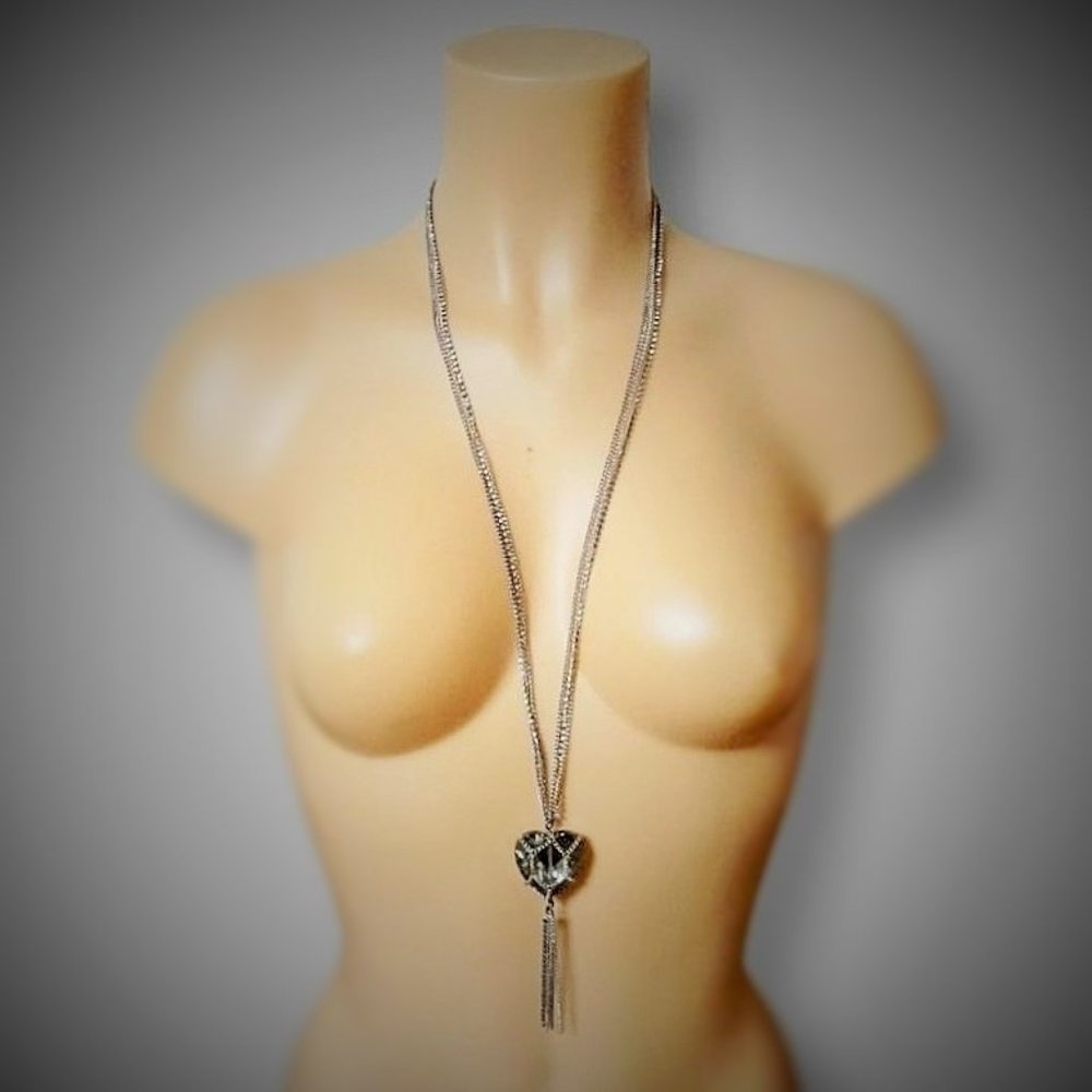 VERA WANG MULTI-STRAND HEART PENDANT NECKLACE NEW